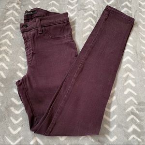 J Brand super skinny jeans in “dark plum”